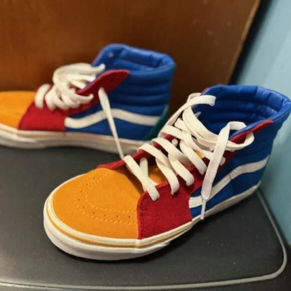 NWOT- Retro Vans Sk8-Hi colorblock suede multicolor – Unisex - 5Y / WM6.5 - RARE - Picture 11 of 16